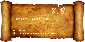 Kaczur Beáta névjegykártya