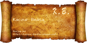 Kaczur Beáta névjegykártya
